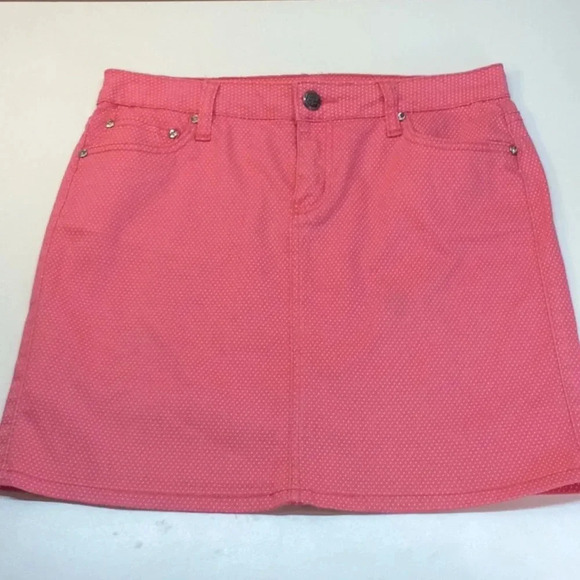 Earl Jean Dresses & Skirts - Earl Jean Peach & White Polka Dots Skirt Size 6
